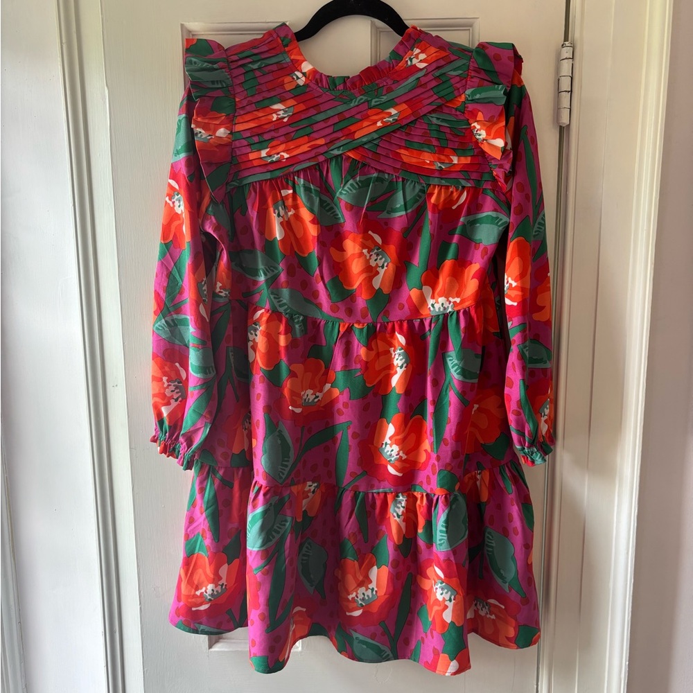 Michelle Mcdowell mini dress- Pink and Green - SIZE S